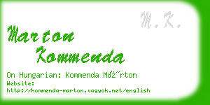 marton kommenda business card